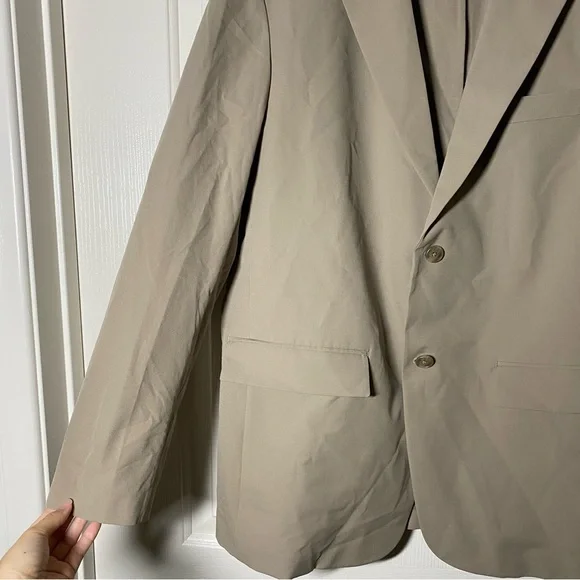 Uniqlo AirSense Men's Blazer Ultra Lightweight Minimalist Beige Size Large L - Picture 4 of 11